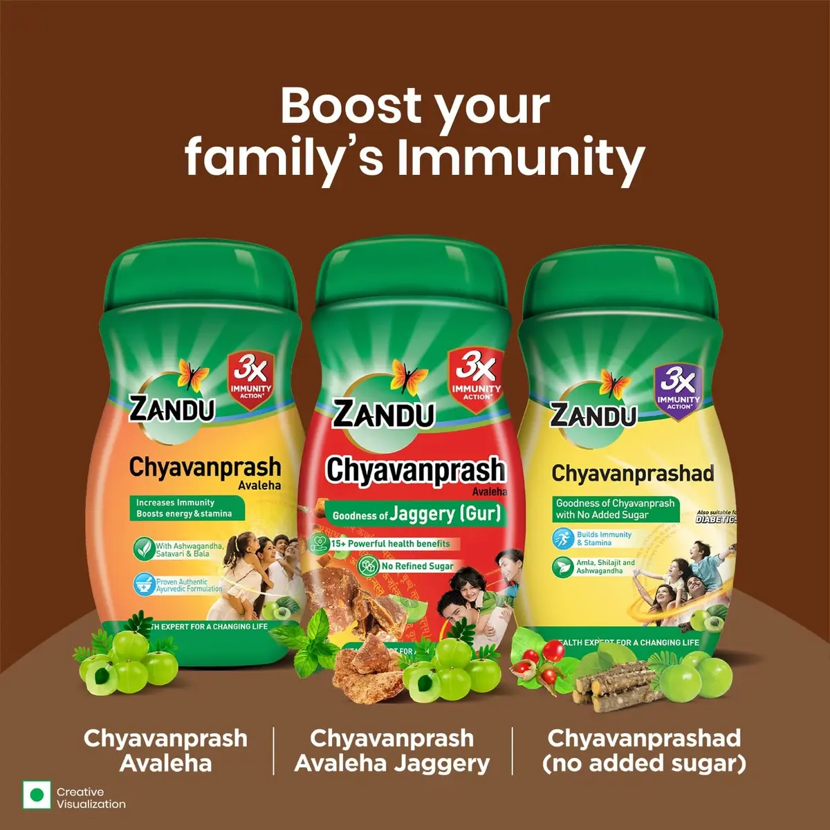  Zandu Chyavanprash Jaggery (Gur) 900 g | No Refined Sugar | Scientifically proven immunity booster  image 8