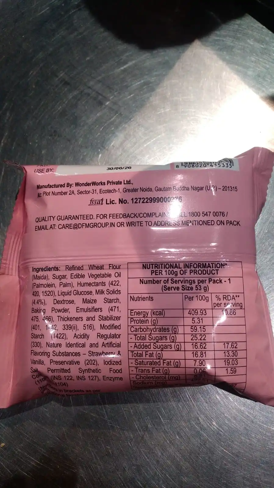  Z!GGY DONUT CAKE STRAWBERRY CREME FILLED 53g image 2